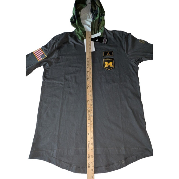 Nike Jordan Onfield Michigan Wolverines Military Hooded Sweatshirt Mens Small - Picture 13 of 14